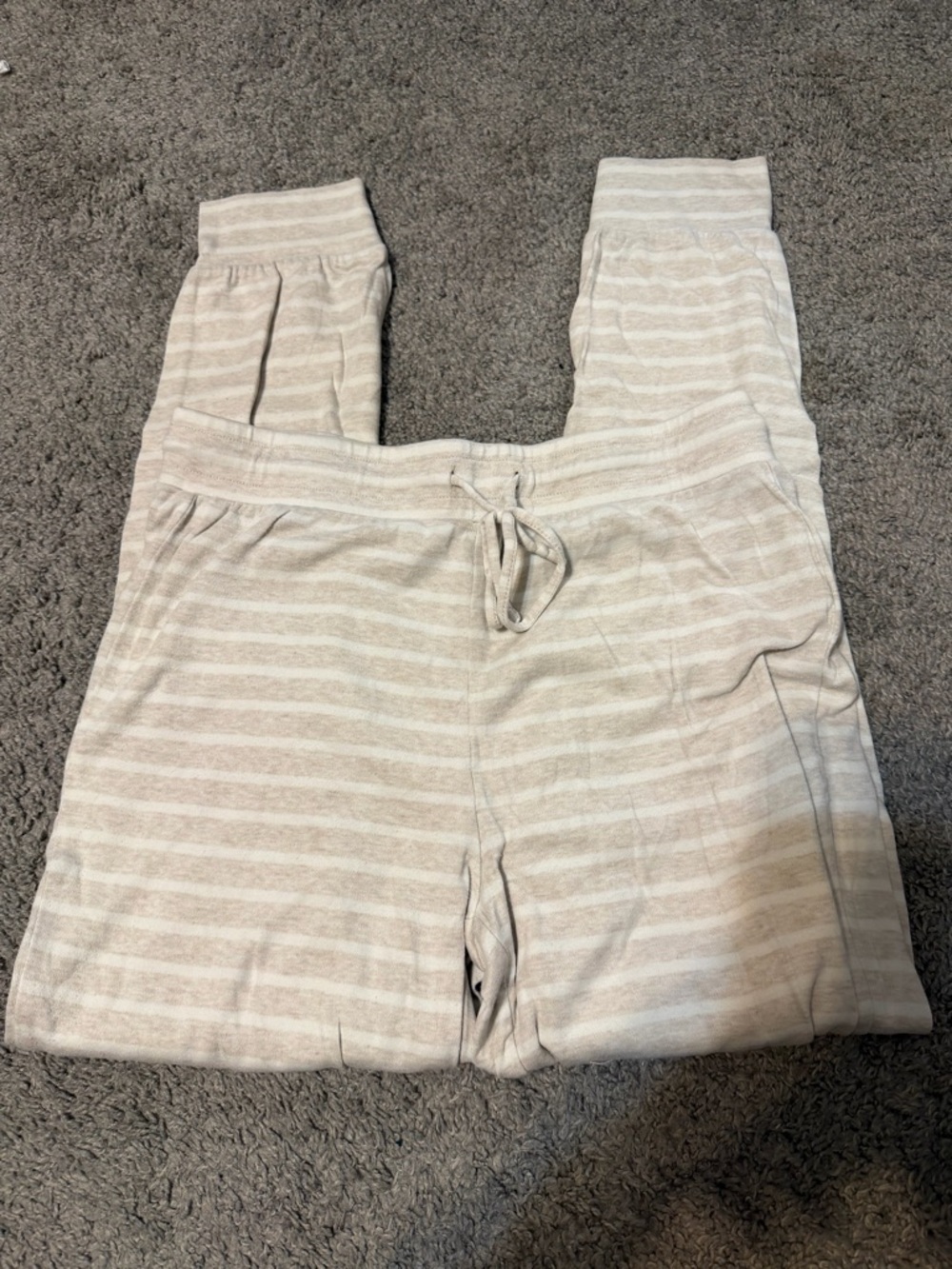 Madewell Light Beige Striped Lounge Pants - Picture 2 of 3